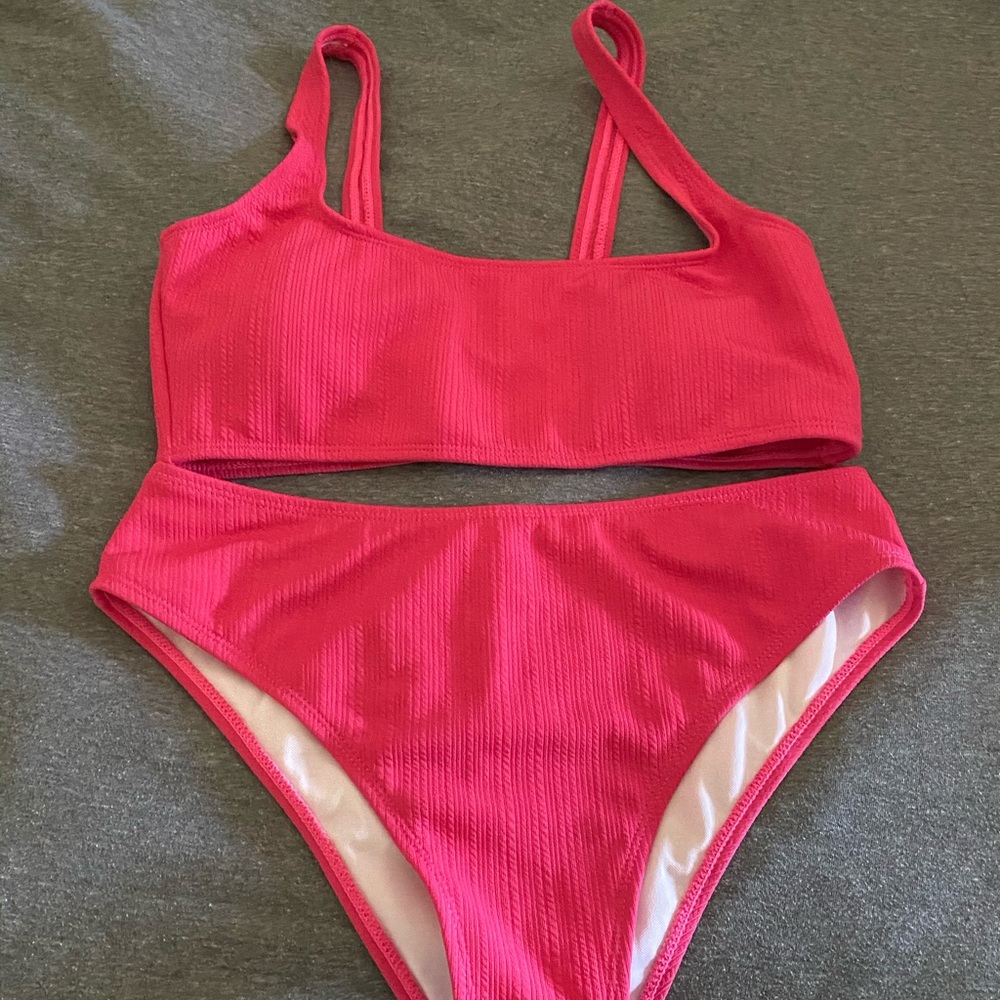 COPY - Pink High Waisted Bathing Suit!